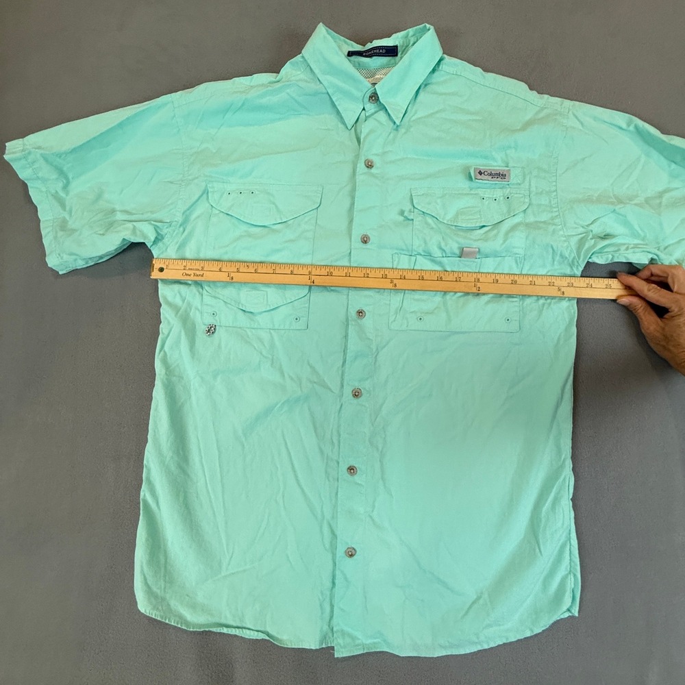 Columbia Shirt PFG Bonehead Fishing Mens Large Green Short Sleeve Fishing Hiking - Picture 7 of 10